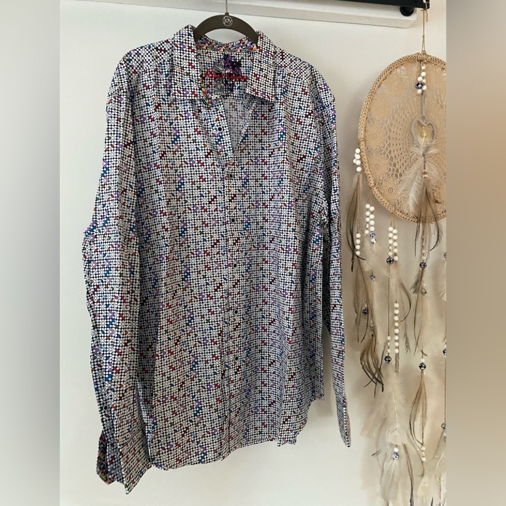 Robert Graham Long Sleeve Dress Shirt Men’s 2XL